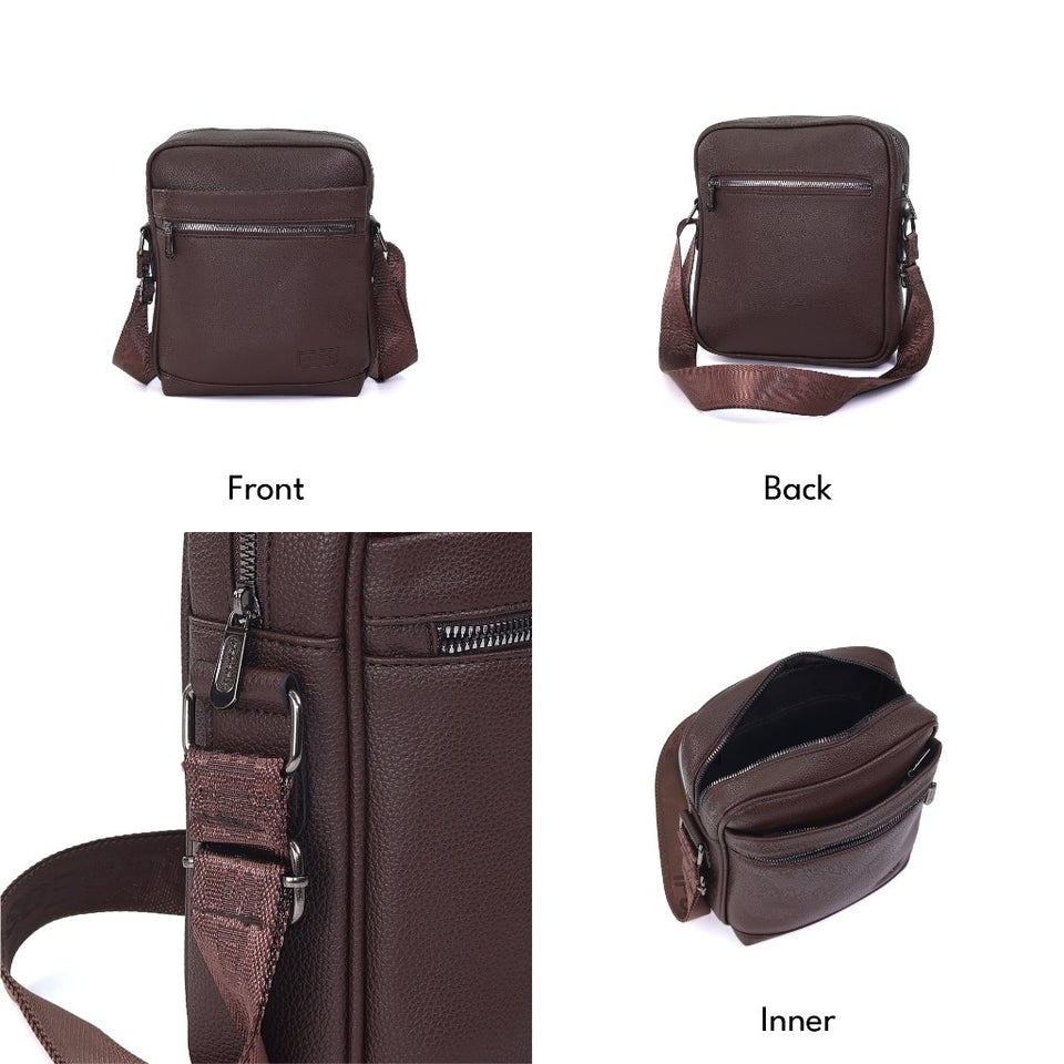 iPOLO East IRONWOOD Collection Men Messenger Bag - Beg Silang Lelaki | Pebbled Synthetic Leather