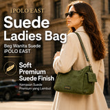 iPOLO EAST Suede Ladies Crossbody Bag Sling Bag Women Beg Tangan Wanita Shoulder Bag Casual Messenger