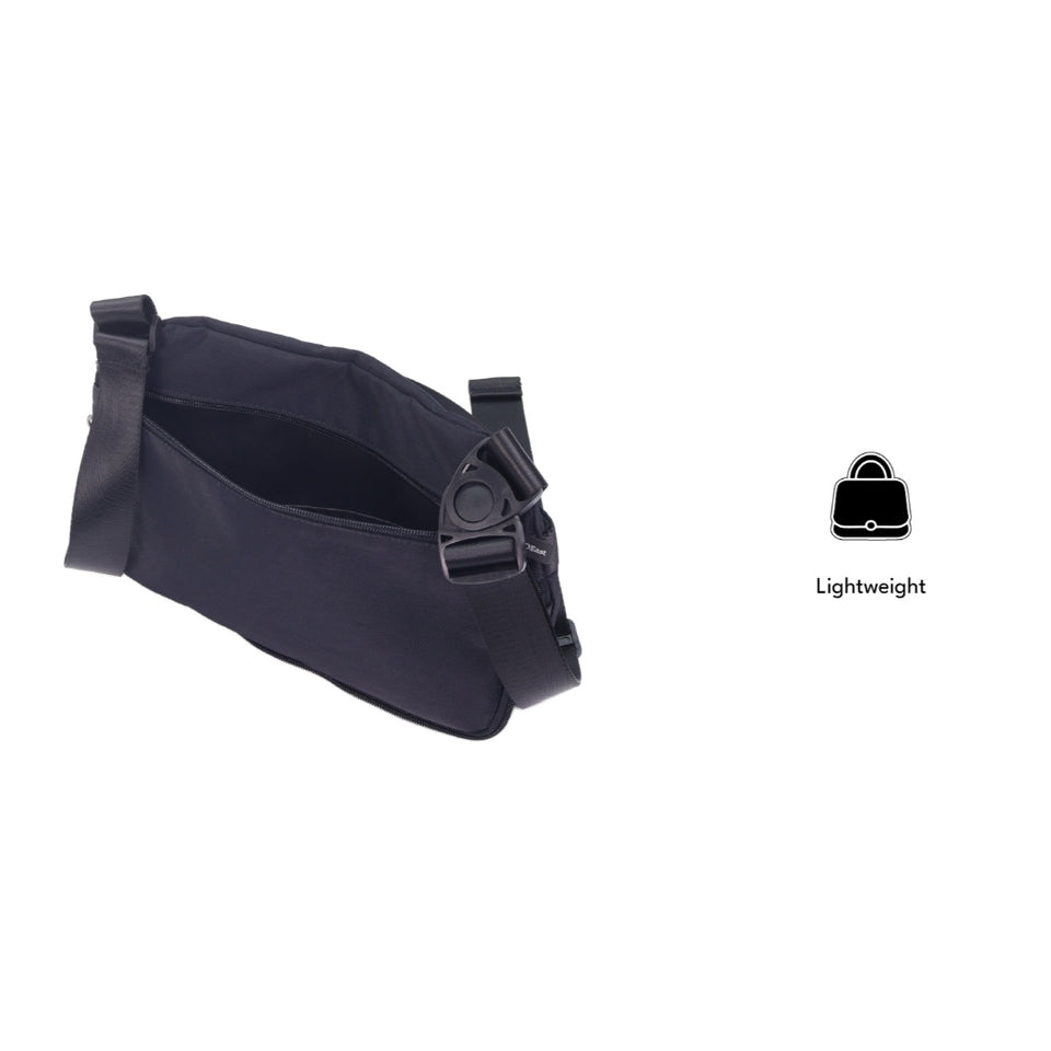 iPOLO East Unisex Urban Tactical Crossbody Bag Waterproof Microfibre Sling Bag Utility Beg Selempang Hitam