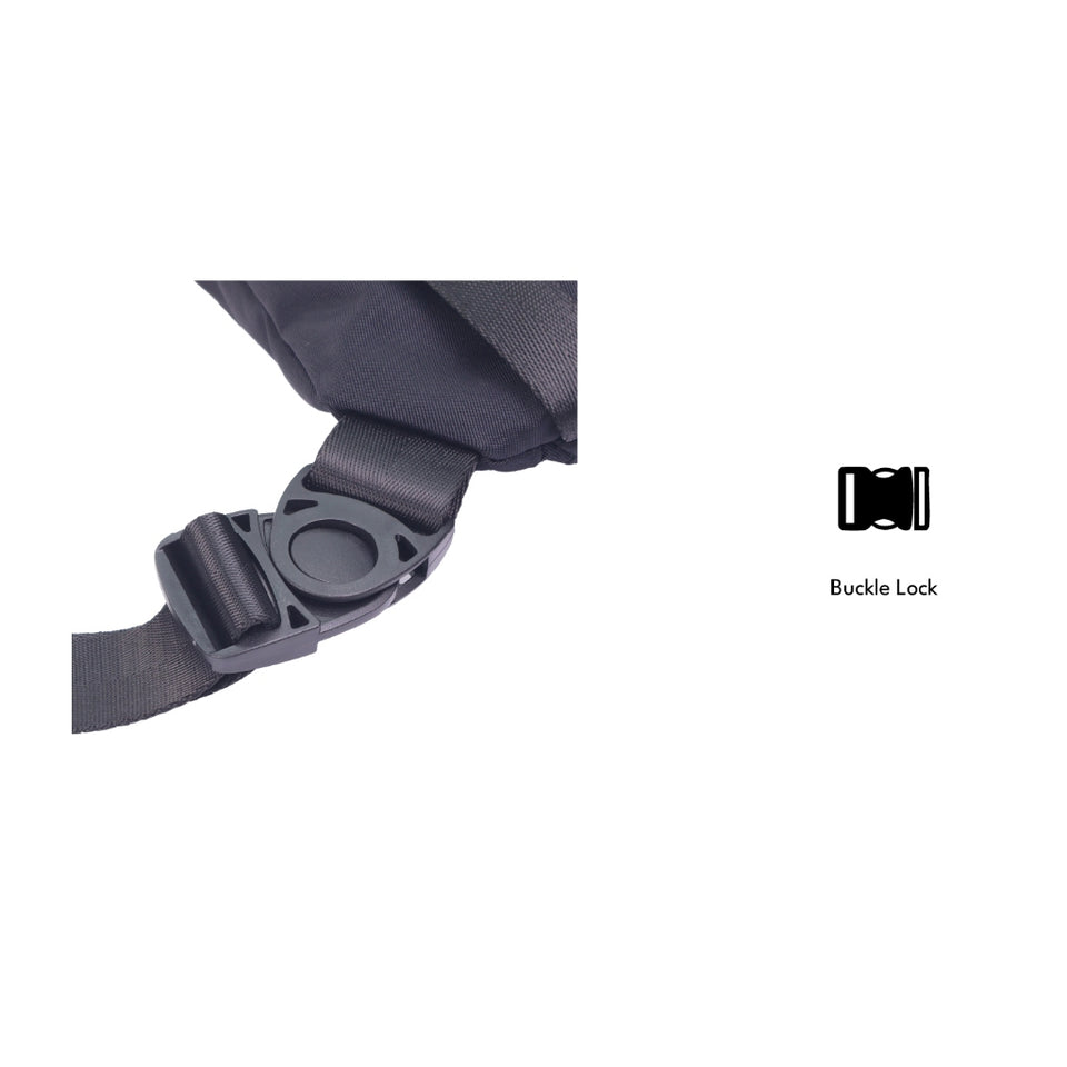 iPOLO East Unisex Urban Tactical Crossbody Bag Waterproof Microfibre Sling Bag Utility Beg Selempang Hitam
