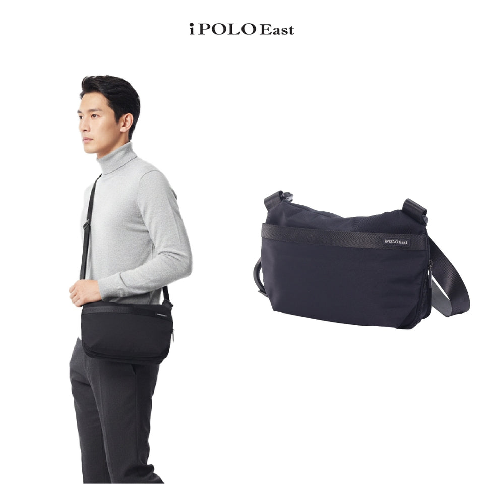 iPOLO East Unisex Urban Tactical Crossbody Bag Waterproof Microfibre Sling Bag Utility Beg Selempang Hitam