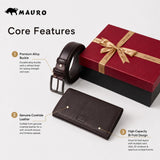 [Ready Stock MY] Perfect Anniversary Gift MAURO Premium Genuine Leather Belt & Wallet Gift Set