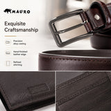[Ready Stock MY] Perfect Anniversary Gift MAURO Premium Genuine Leather Belt & Wallet Gift Set