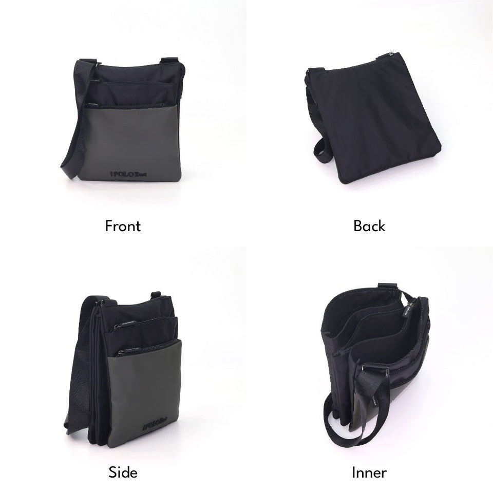 iPOLO EAST Water Resistant Nylon Sling Bag Lelaki Multi Compartment Crossbody Bag untuk Sales Executive Kerja Office