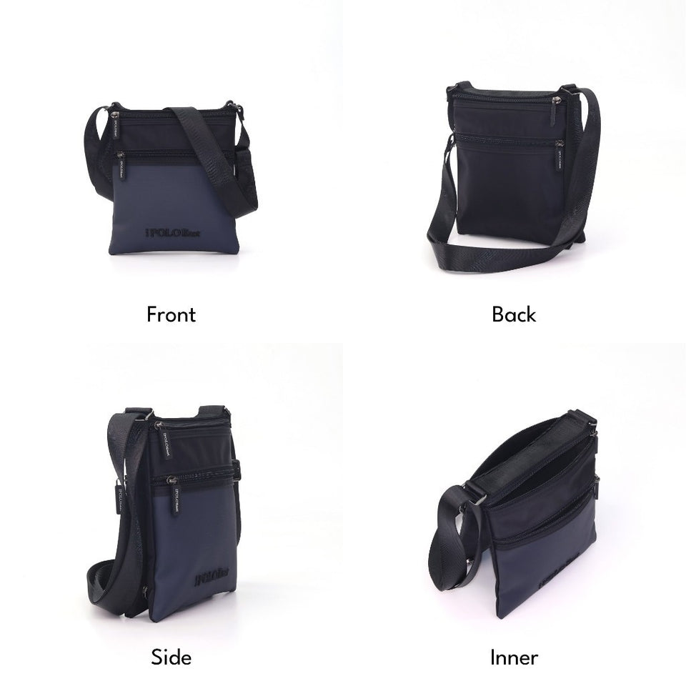 iPOLO EAST Water Resistant Nylon Sling Bag Lelaki Multi Compartment Crossbody Bag untuk Sales Executive Kerja Office