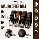 MAURO Leather Belt Mens Leather Belt Lelaki Genuine Leather Belt Pin Buckle Belt Tali Pinggang Lelaki Kulit Original  男