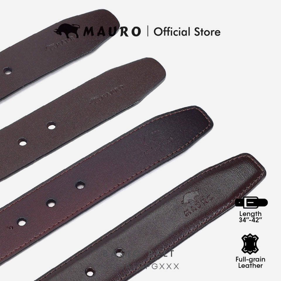 MAURO Leather Belt Mens Leather Belt Lelaki Genuine Leather Belt Pin Buckle Belt Tali Pinggang Lelaki Kulit Original  男
