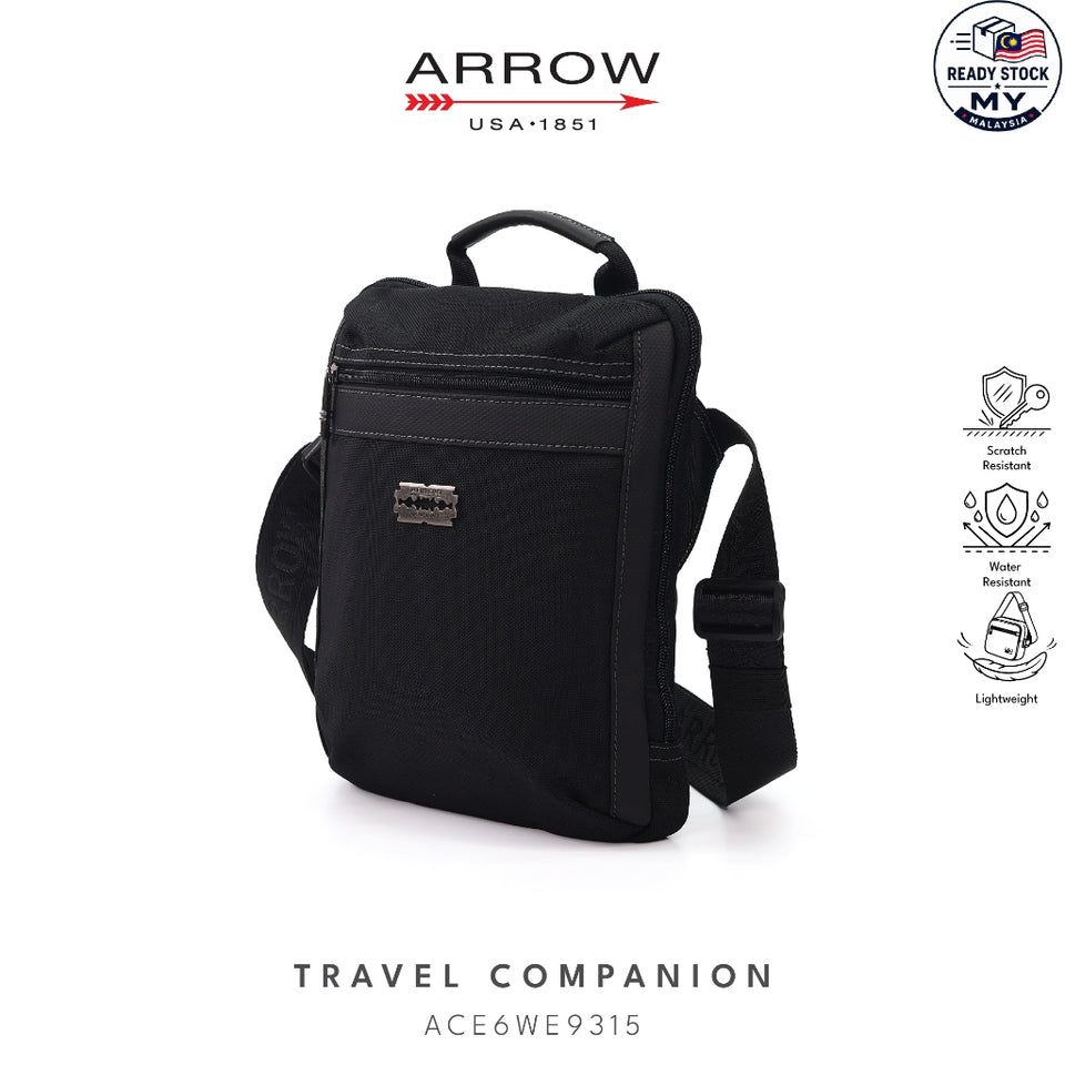 Ready Stock MY Arrow Everyday Travel Unisex Messenger Microfiber Sling Bag Water and Scratch Resistant