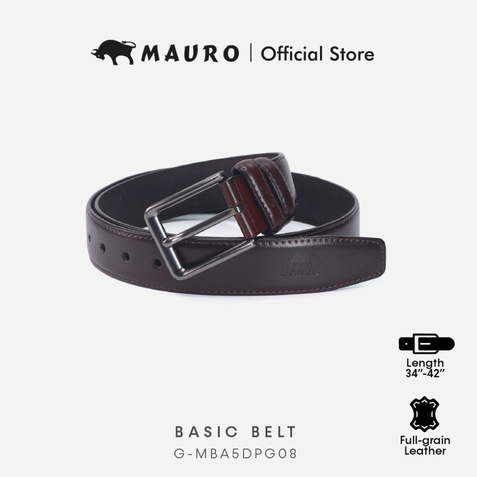 MAURO Leather Belt Mens Leather Belt Lelaki Genuine Leather Belt Pin Buckle Belt Tali Pinggang Lelaki Kulit Original  男