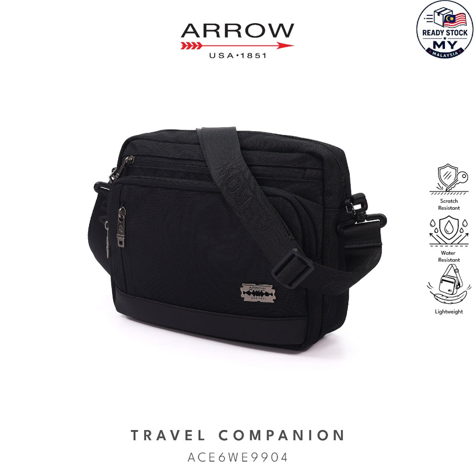 Ready Stock MY Arrow Everyday Travel Unisex Messenger Microfiber Sling Bag Water and Scratch Resistant