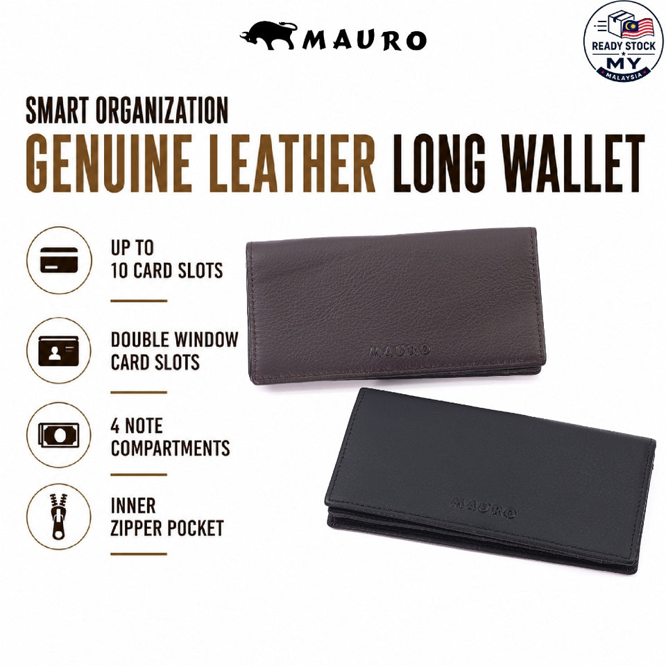 Ready Stock MY Smart Organization Men Genuine Leather Long and Short Wallet Collection