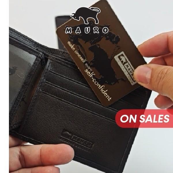 MAURO Genuine Dompet Lelaki Kulit Original Mauro Tri Fold Men Wallet Premium Wallet for Men Slim & Durable Dompet Lelaki