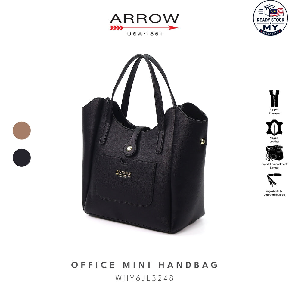 Ready Stock MY Office Professionals Tote ARROW Ladies Premium Vegan Leather Handbag Shoulder Bag
