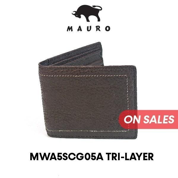 MAURO Genuine Dompet Lelaki Kulit Original Mauro Tri Fold Men Wallet Premium Wallet for Men Slim & Durable Dompet Lelaki