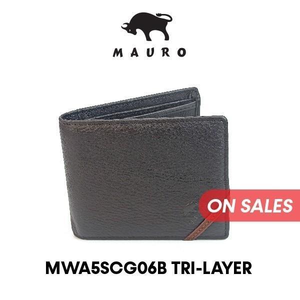 MAURO Genuine Dompet Lelaki Kulit Original Mauro Tri Fold Men Wallet Premium Wallet for Men Slim & Durable Dompet Lelaki