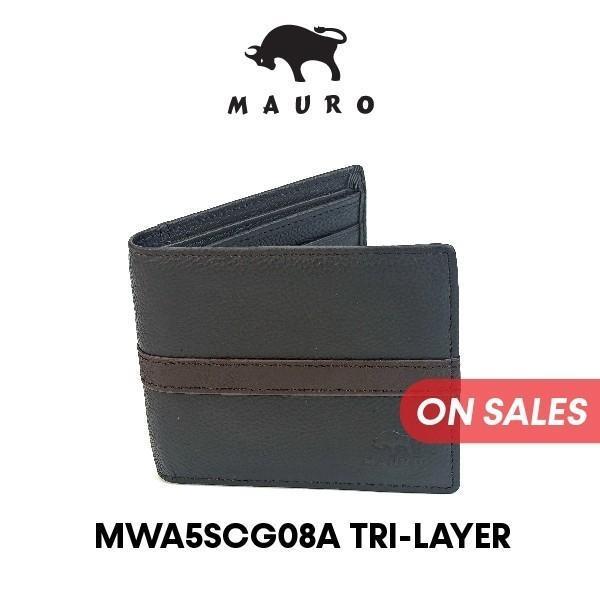 MAURO Genuine Dompet Lelaki Kulit Original Mauro Tri Fold Men Wallet Premium Wallet for Men Slim & Durable Dompet Lelaki