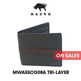 MAURO Genuine Dompet Lelaki Kulit Original Mauro Tri Fold Men Wallet Premium Wallet for Men Slim & Durable Dompet Lelaki
