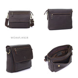 MAURO URBAN BROWN Full Grain Leather Men Messenger Sling Bag Beg Silang Lelaki Kulit