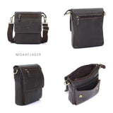 MAURO URBAN BROWN Full Grain Leather Men Messenger Sling Bag Beg Silang Lelaki Kulit