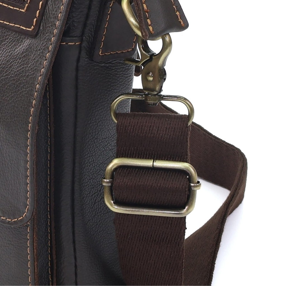 MAURO URBAN BROWN Full Grain Leather Men Messenger Sling Bag Beg Silang Lelaki Kulit