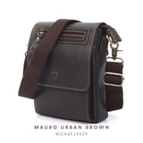 MAURO URBAN BROWN Full Grain Leather Men Messenger Sling Bag Beg Silang Lelaki Kulit