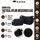 COMBO DEAL MAURO TACTICAL TWIN Nylon Large and Medium Messenger Bag Water Resistant Beg Lelaki Kalis Air