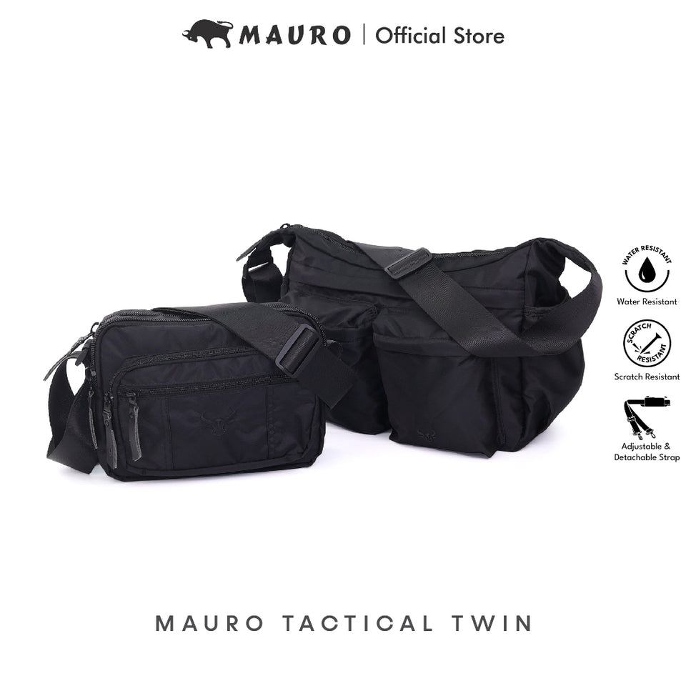 COMBO DEAL MAURO TACTICAL TWIN Nylon Large and Medium Messenger Bag Water Resistant Beg Lelaki Kalis Air