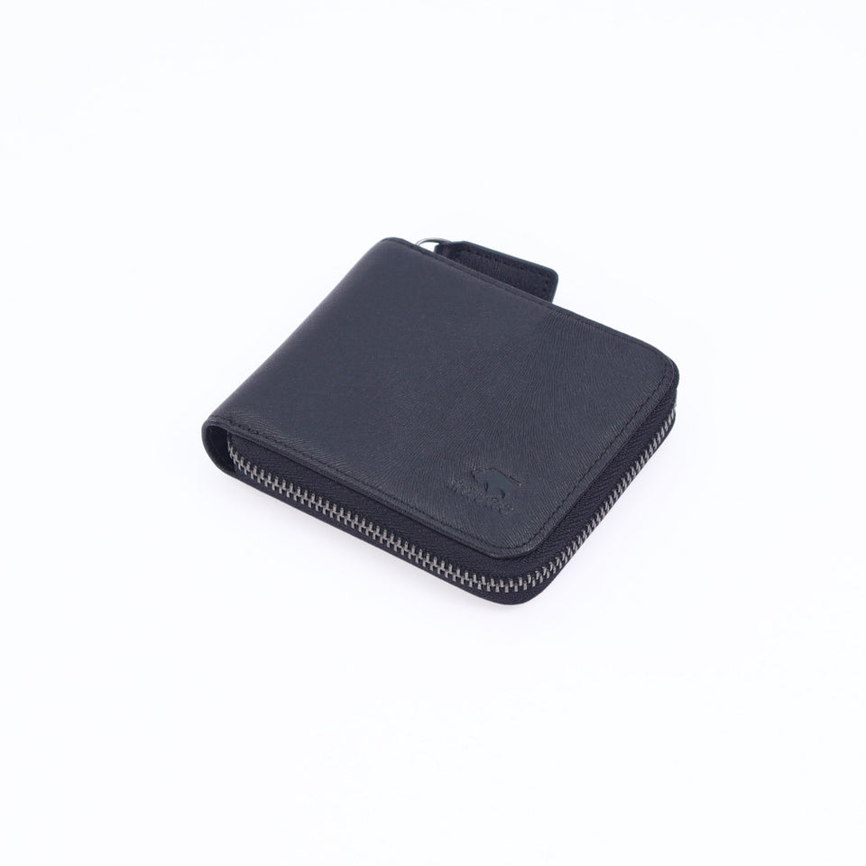 MAURO Premium Leather Men Zipper Wallet Dompet Berzip Lelaki Anti-Theft Coin Purse RFID Protection