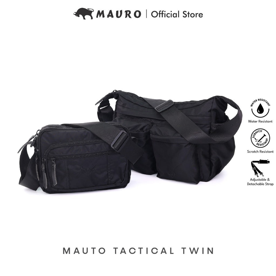 COMBO DEAL MAURO TACTICAL TWIN Nylon Large and Medium Messenger Bag Water Resistant Beg Lelaki Kalis Air