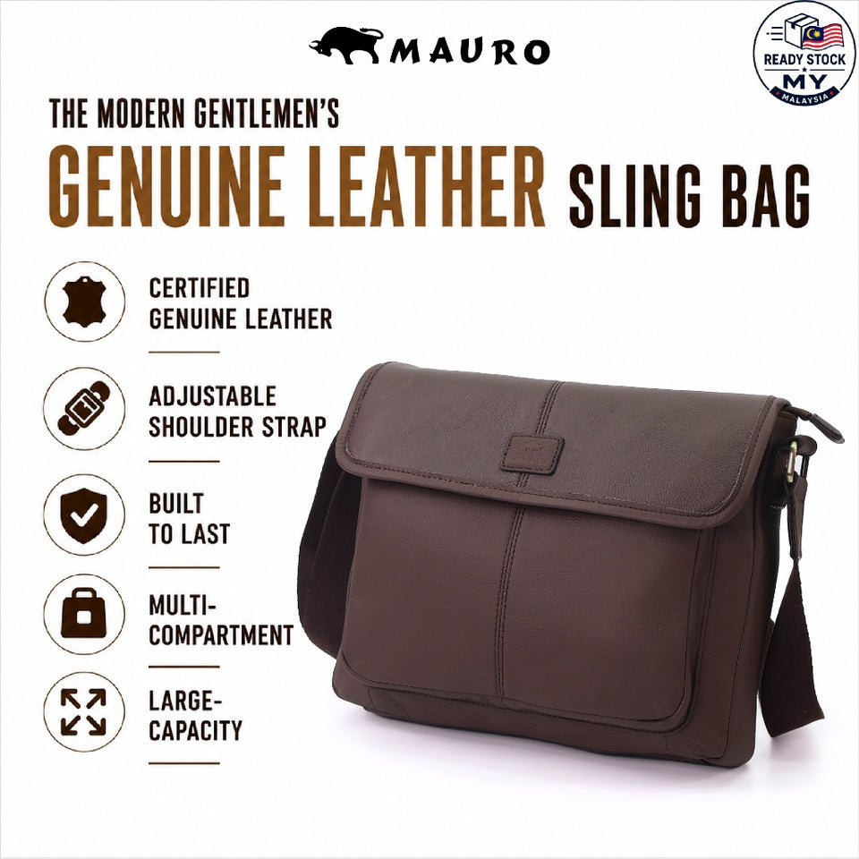 Ready Stock MY The Modern Gentlemen's MAURO Genuine Leather Sling Bag