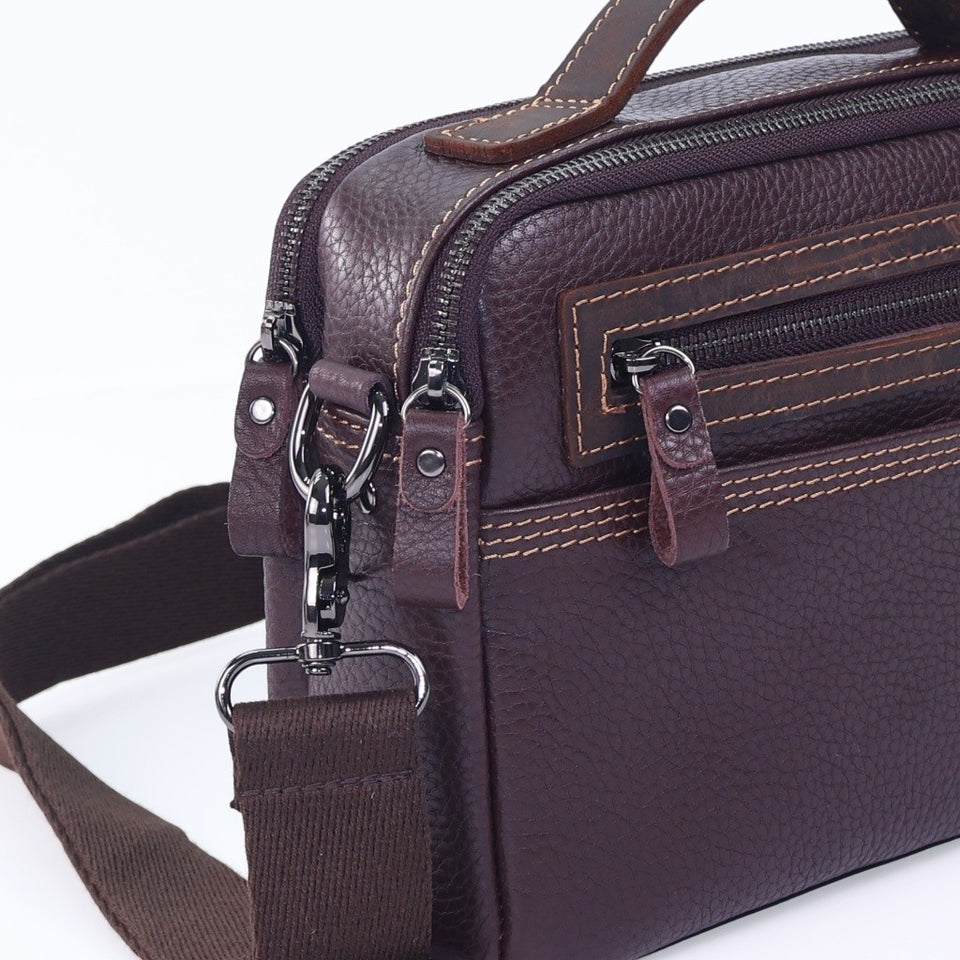 Ready Stock MY MAURO Men Everyday Organizer Premium Leather Messenger Sling Bag Beg Silang Lelaki
