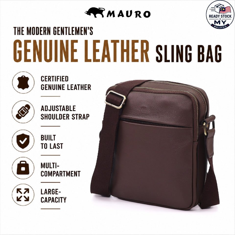 Ready Stock MY The Modern Gentlemen's MAURO Genuine Leather Sling Bag
