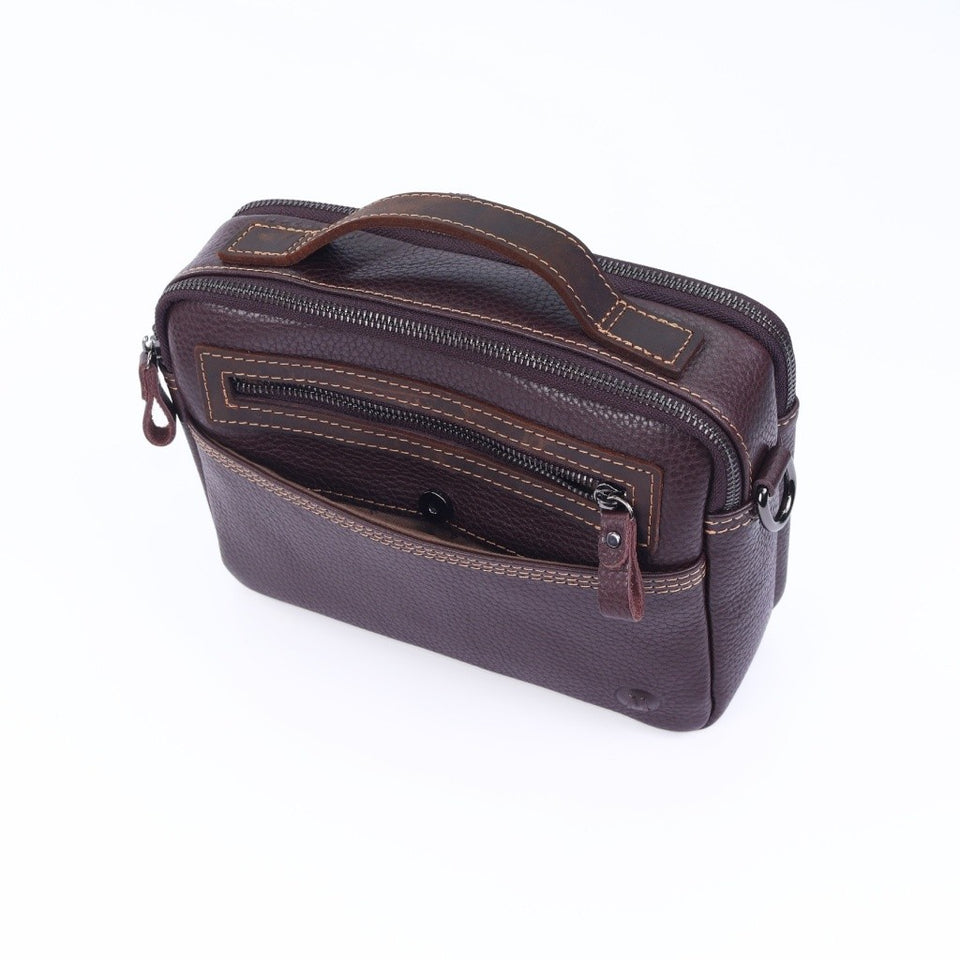 Ready Stock MY MAURO Men Everyday Organizer Premium Leather Messenger Sling Bag Beg Silang Lelaki