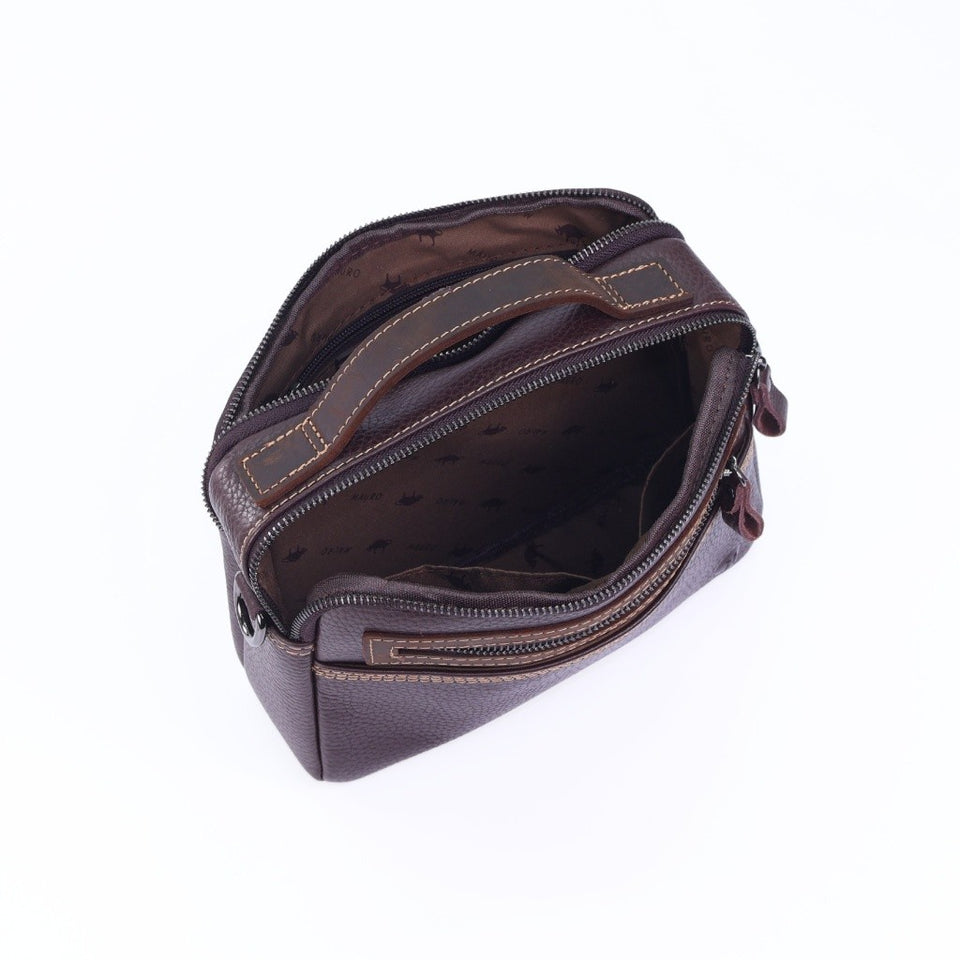 Ready Stock MY MAURO Men Everyday Organizer Premium Leather Messenger Sling Bag Beg Silang Lelaki