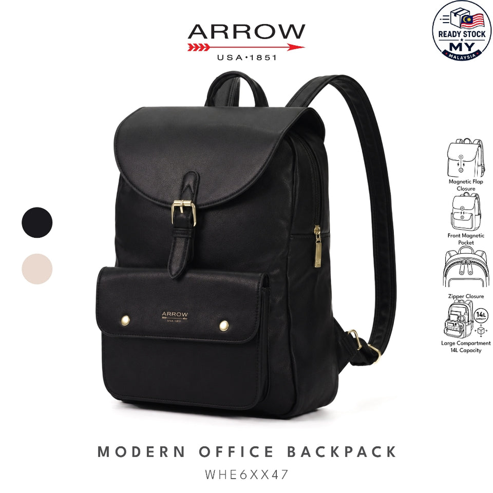 Ready Stock MY Modern Office ARROW Ladies Premium Vegan Leather Backpack