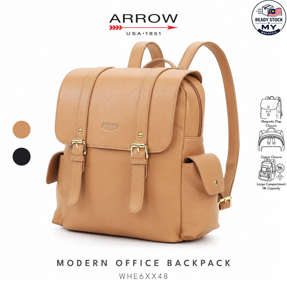 Ready Stock MY Modern Office ARROW Ladies Premium Vegan Leather Backpack