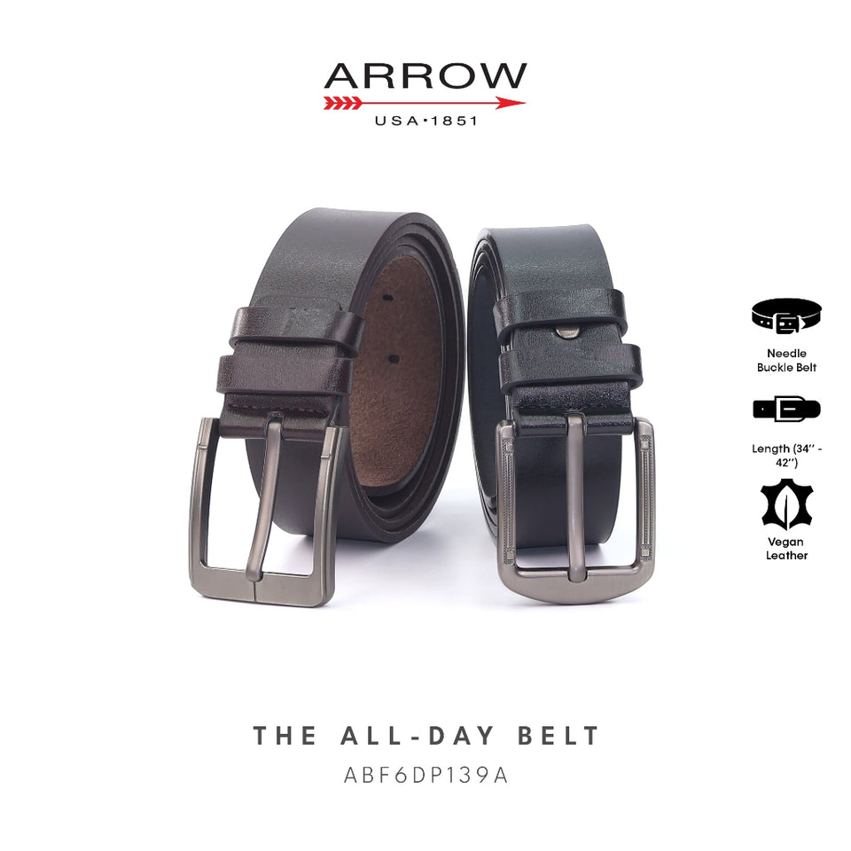 ARROW THE ALL DAY Men's Vegan Leather Needle Buckle Belt Tali Pinggang Lelaki Kulit Sintetik