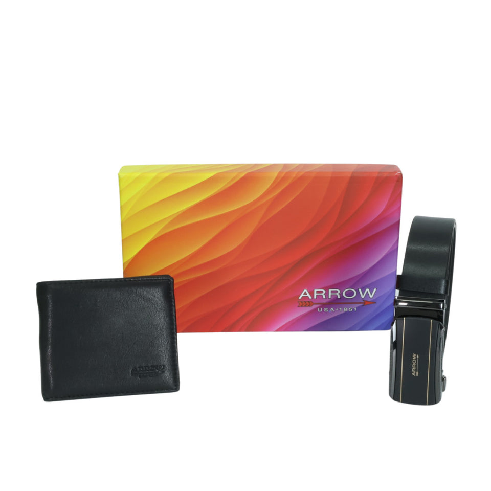 [Ready Stock MY] Celebrate His Success with ARROW Premium Vegan Leather Belt & Wallet Gift Set