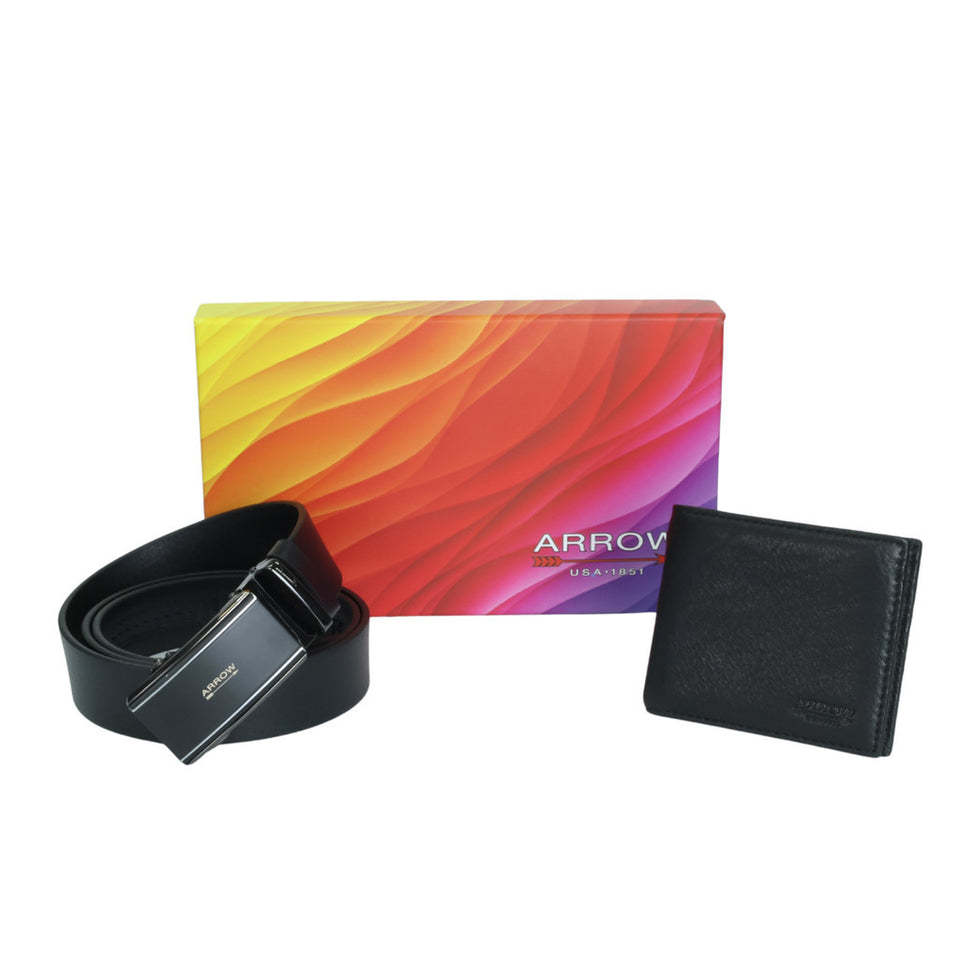 [Ready Stock MY] Celebrate His Success with ARROW Premium Vegan Leather Belt & Wallet Gift Set