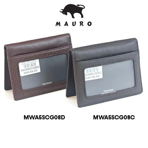 MAURO Genuine Leather Card Holder Men Bifold Wallet Slim Card Case ID Window Pemegang Kad Kulit Asli Dompet Kad Lelaki
