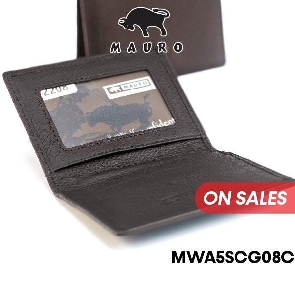 MAURO Genuine Leather Card Holder Men Bifold Wallet Slim Card Case ID Window Pemegang Kad Kulit Asli Dompet Kad Lelaki
