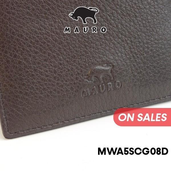 MAURO Genuine Leather Card Holder Men Bifold Wallet Slim Card Case ID Window Pemegang Kad Kulit Asli Dompet Kad Lelaki
