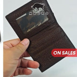 MAURO Genuine Leather Card Holder Men Bifold Wallet Slim Card Case ID Window Pemegang Kad Kulit Asli Dompet Kad Lelaki