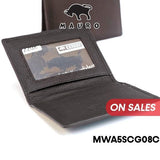 MAURO Genuine Leather Card Holder Men Bifold Wallet Slim Card Case ID Window Pemegang Kad Kulit Asli Dompet Kad Lelaki