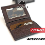 MAURO Genuine Leather Card Holder Men Bifold Wallet Slim Card Case ID Window Pemegang Kad Kulit Asli Dompet Kad Lelaki
