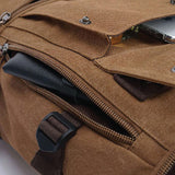 MAURO Riders Vintage Canvas Leather Backpack 31L Travel Bag Baju Beg Retro Canvas Backpack Kerja Beg Travelling