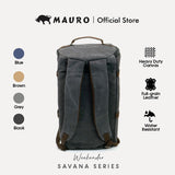 MAURO Weekender Vintage Canvas Leather Backpack 34L Travel Bag Baju Retro Canvas Beg Backpacl Kerja Beg Computer