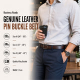 Ready Stock MY Business Ready MAURO Genuine Leather Classic Pin Buckle Belt Tali Pinggang Lelaki with Warranty