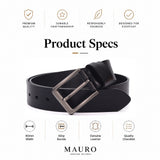 Ready Stock MY Business Ready MAURO Genuine Leather Classic Pin Buckle Belt Tali Pinggang Lelaki with Warranty