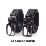 Ready Stock MY Slim Fit 1.3'' Inch Width MAURO Men Genuine Leather Belt with Premium Alloy Buckle
